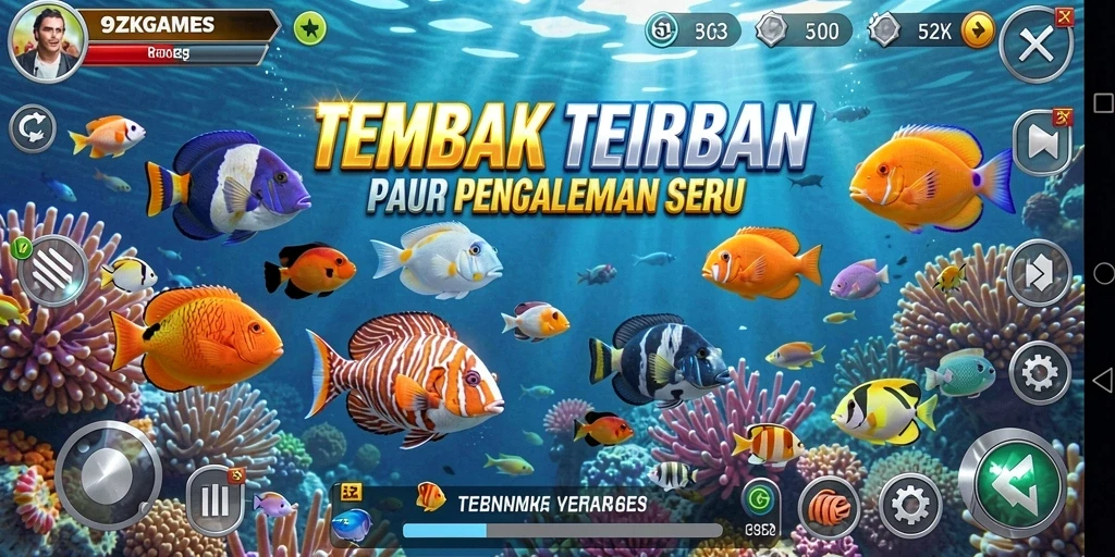 Screenshot gameplay menampilkan ikan yang sedang ditangkap di 9ZKGAMES.