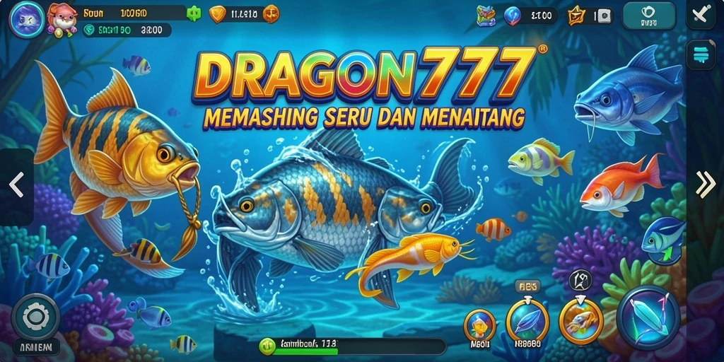 Tangkapan layar utama DRAGON777 menampilkan keseruan gameplay Fishing.