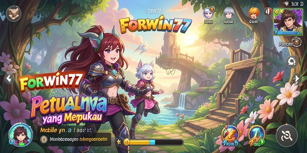 Screenshot gameplay FORWIN77 yang menampilkan karakter anime beraksi.