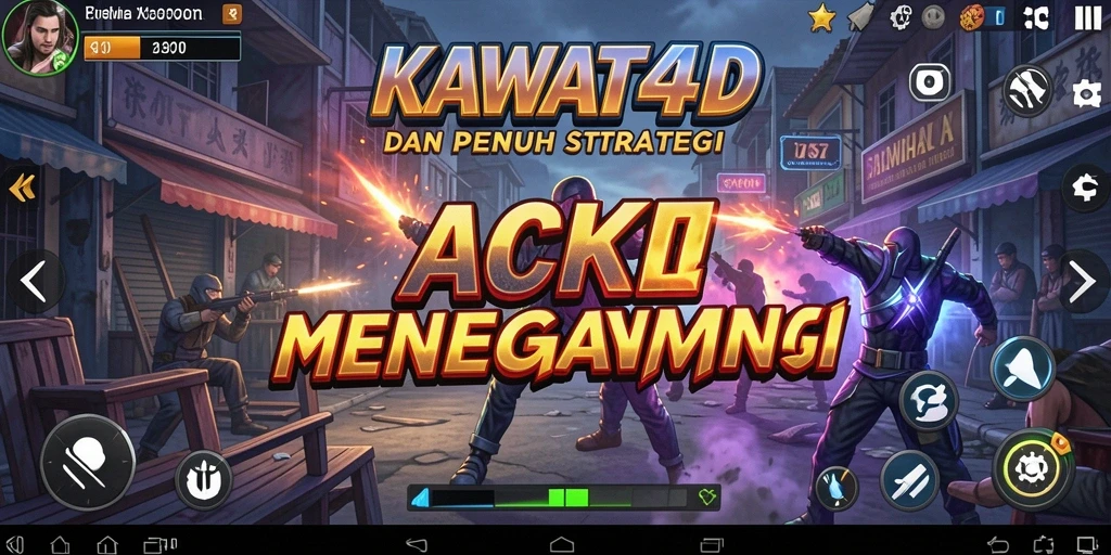 Tangkapan layar utama KAWAT4D yang menunjukkan pertempuran intens.