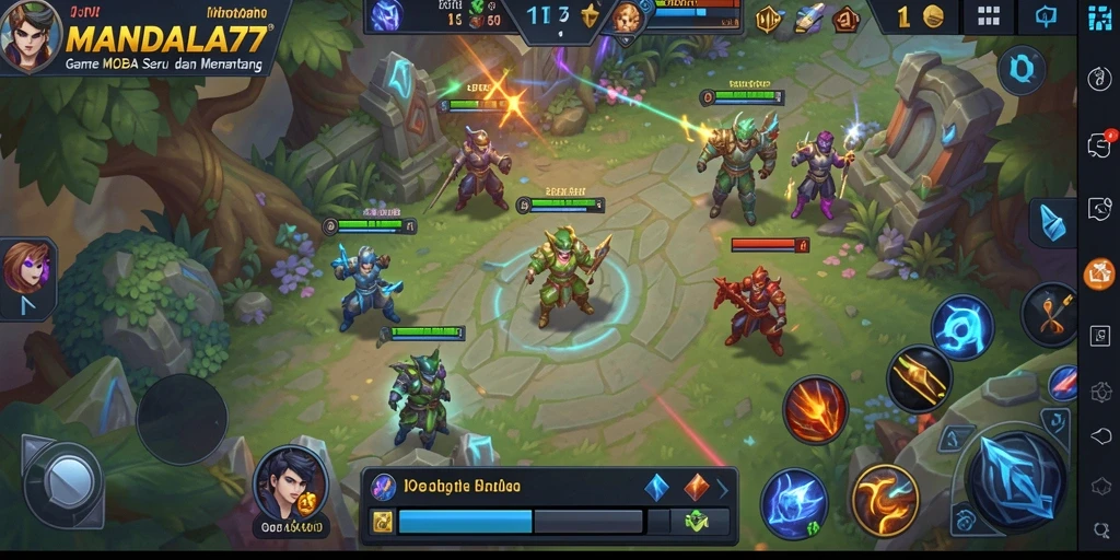 Tangkapan layar dari gameplay seru MANDALA77 yang menampilkan pertempuran strategis.