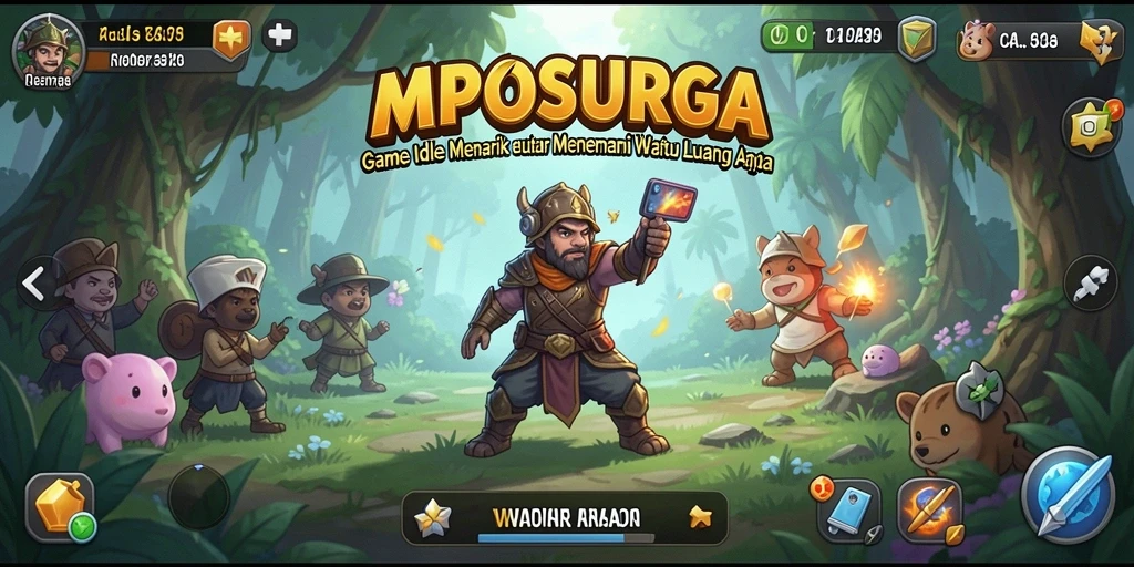 Screenshot gameplay MPOSURGA menampilkan pengelolaan sumber daya.