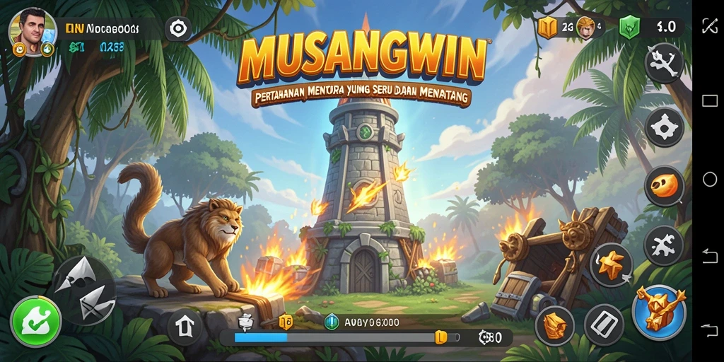 Tampilan gameplay <strong>MUSANGWIN</strong> yang menegangkan di dunia Tower Defense.