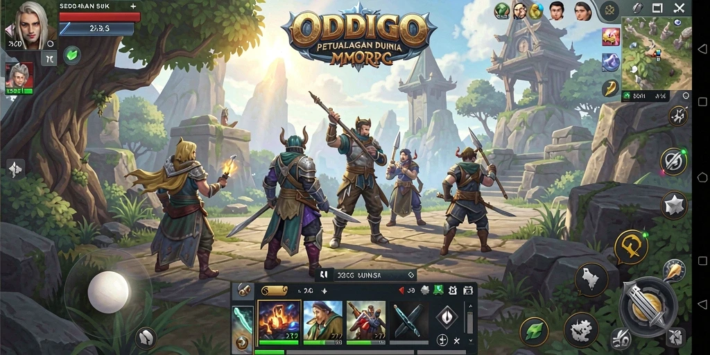 Tangkapan layar ODDIGO menunjukkan aksi seru dalam gameplay MMORPG.